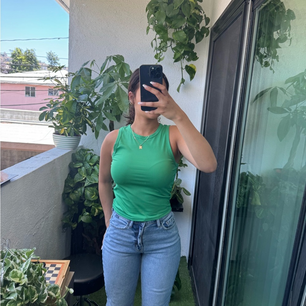 Green Sleeveless Top